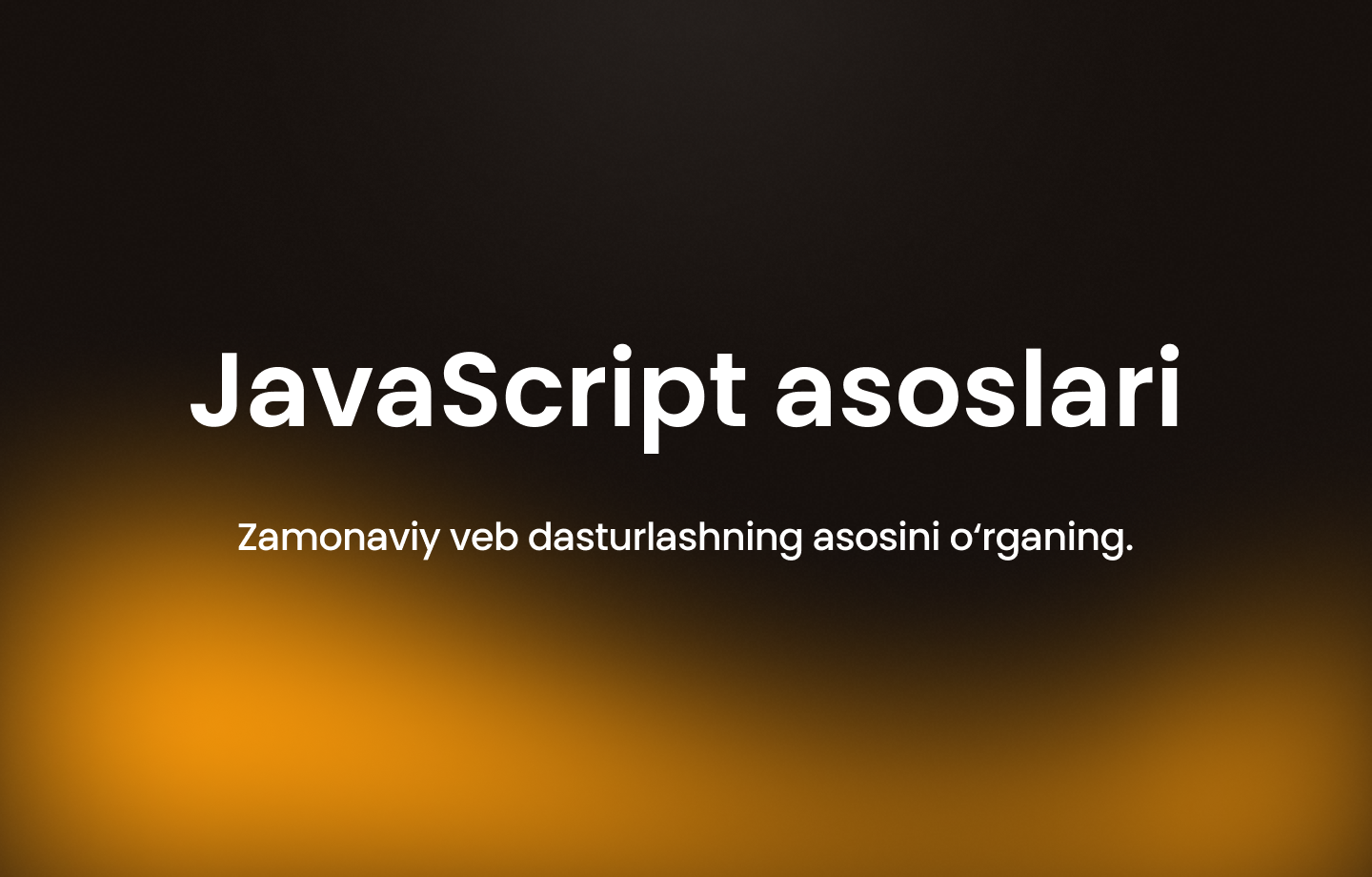 JavaScript Fundamentals
